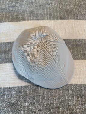 Kids Boston Scally Co SZ S/M Beige The Seersucker Cap Hat Unisex 100% Cotton